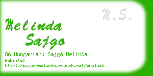 melinda sajgo business card