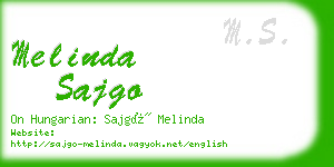 melinda sajgo business card